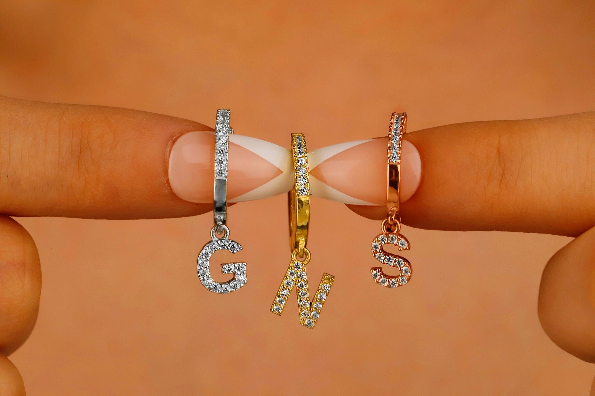 Dangle Initial Earrings, Letter Jewelry | Silver, Gold, Rose Gold Huggies - silvergoldandrose