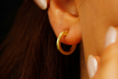 Dainty Gold Small Huggie Hoop Earrings, Sterling Silver Multi-Hole Hoop Earrings, Sleeper Hoop Earrings, Stacked Hoops Jewelry, Gift for Her - silvergoldandrose