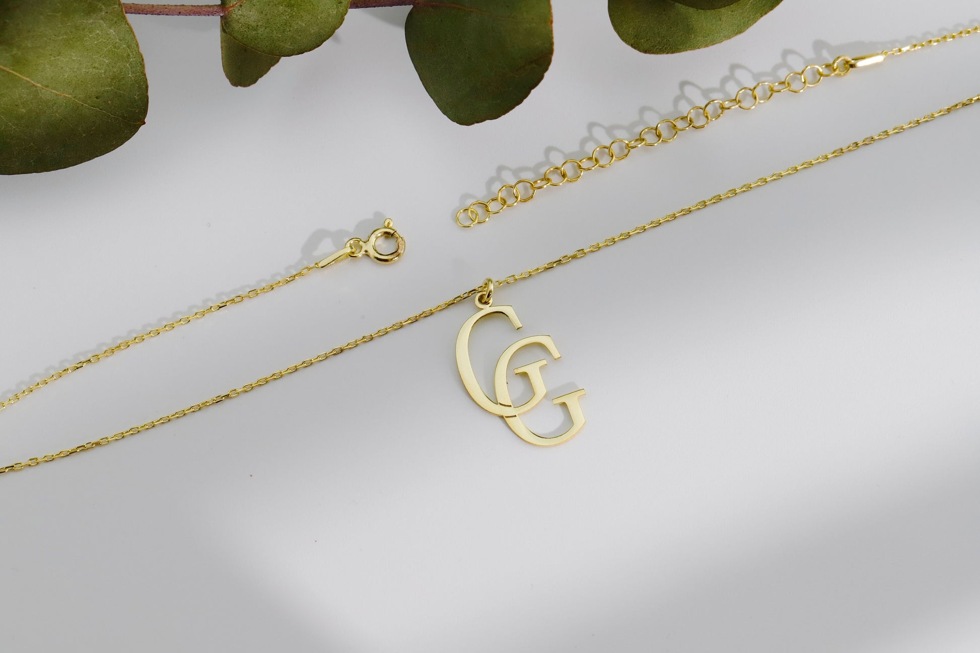 Gold Interlocking Two Initials Necklace, Custom Design Special Two Initials Necklace Gifts, Customized Two Letter Necklace Gift - silvergoldandrose