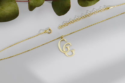 Custom Name Jewelry - Personalized Interlocking Letter Necklace