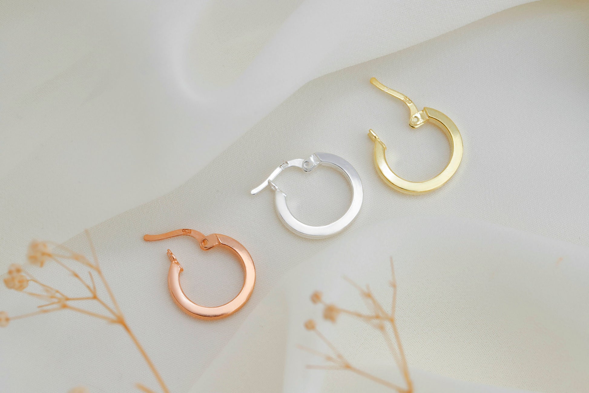Dainty Gold Small Huggie Hoop Earrings, Sterling Silver Multi-Hole Hoop Earrings, Sleeper Hoop Earrings, Stacked Hoops Jewelry, Gift for Her - silvergoldandrose