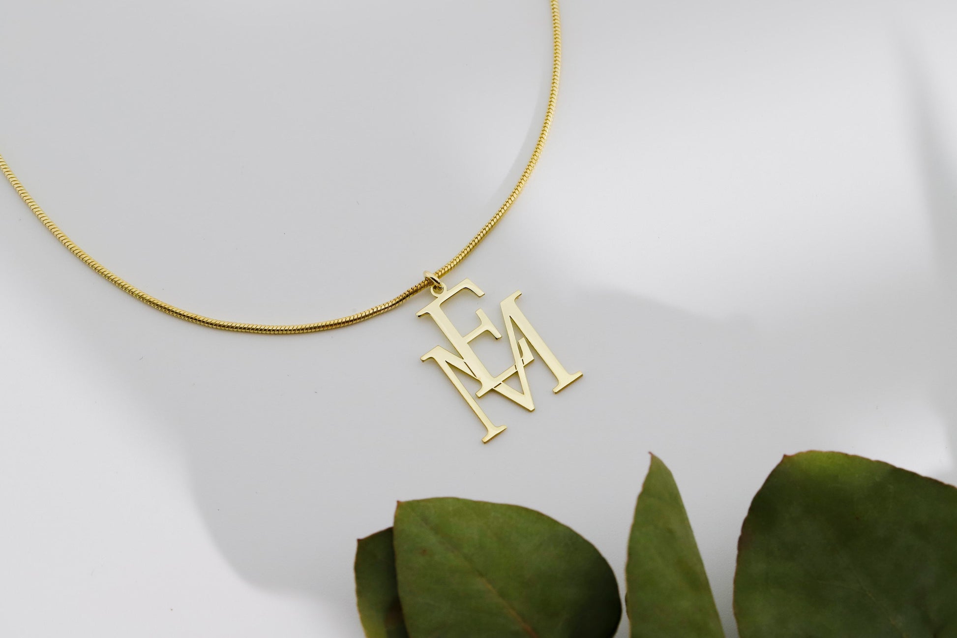 Gold Interlocking Two Initials Necklace, Custom Design Special Two Initials Necklace Gifts, Customized Two Letter Necklace Gift - silvergoldandrose