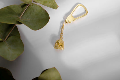 Unique Skull Keychain in 925 Sterling Silver