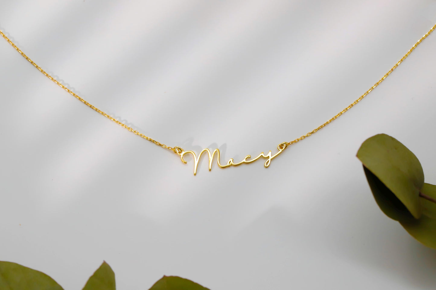 14K Solid Gold Name Necklace, Personalized Real Gold Name Necklace, Perfect Gift for Her, Dainty Personalized Minimal Name Necklace