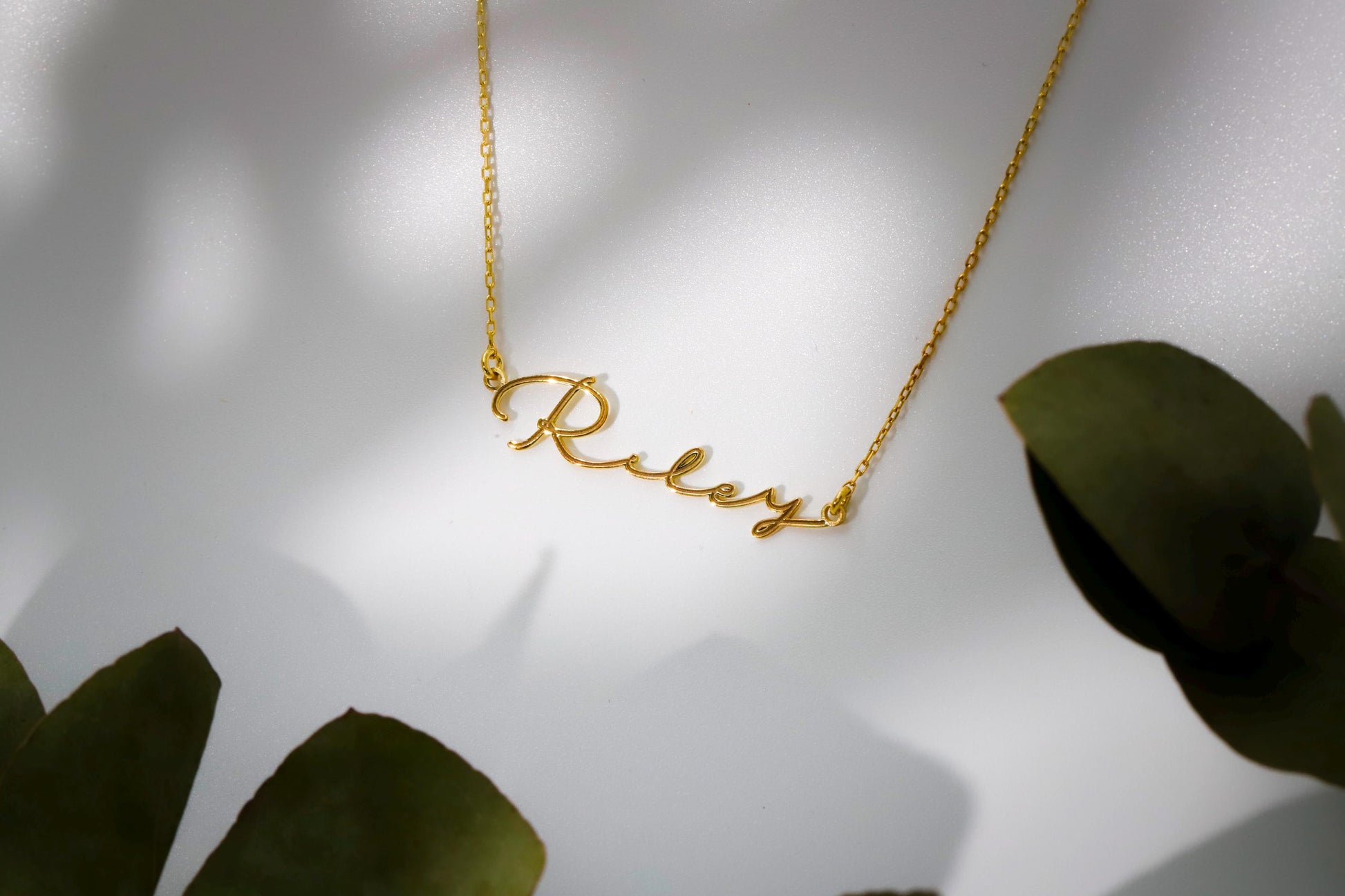 8K 10K Solid Gold Hollowed Name Necklace, Customized Real Gold Jewelry, Perfect Gift for Her, Dainty Personalized Minimal Name Necklace - silvergoldandrose