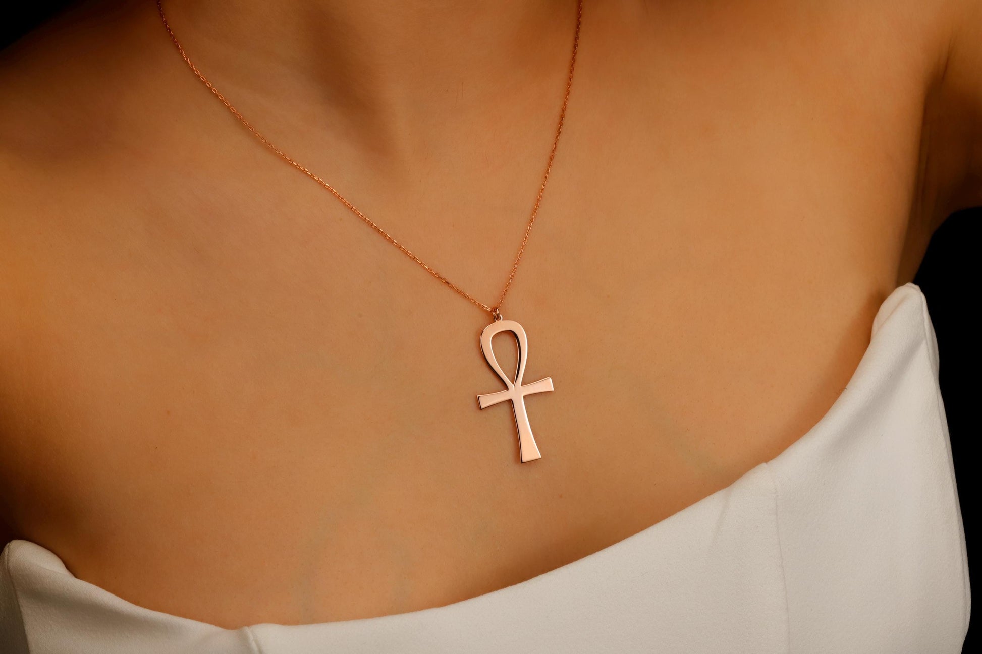 Ankh Necklace Silver, Gold, Rose Gold • Egyptian Ankh Jewelry • Ankh Pendant Sterling Silver • Ankh Symbol of Life • Ankh Jewelry for Man - silvergoldandrose