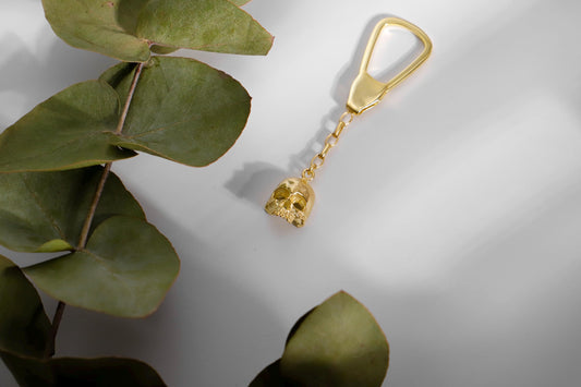 Skull Keychain in 925 Sterling Silver