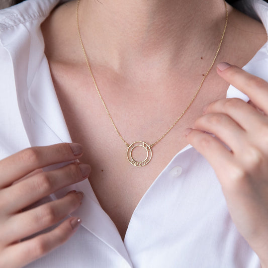 Roman Numerals Necklace in Sterling Silver | Personalized Mothers Jewelry | Custom Wedding Date Gift | Personalized Jewelry - silvergoldandrose