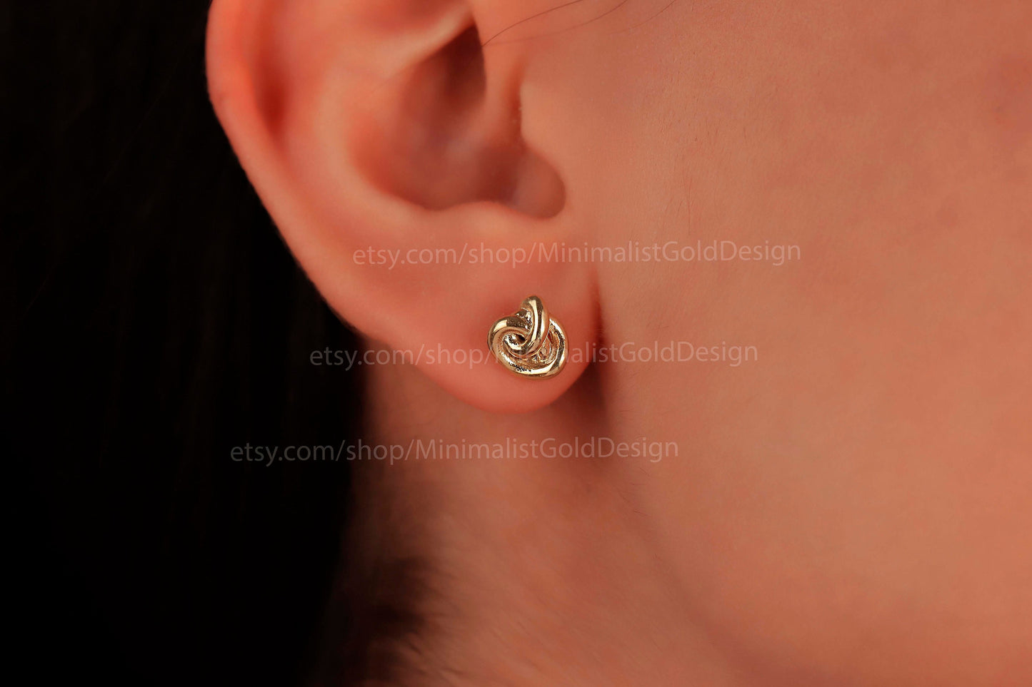 Love Knot Earrings • Minimalist Small Dainty Stud Jewelry in Gold, Rose and Sterling Silver • Gifts for Her • Bridesmaid Gifts