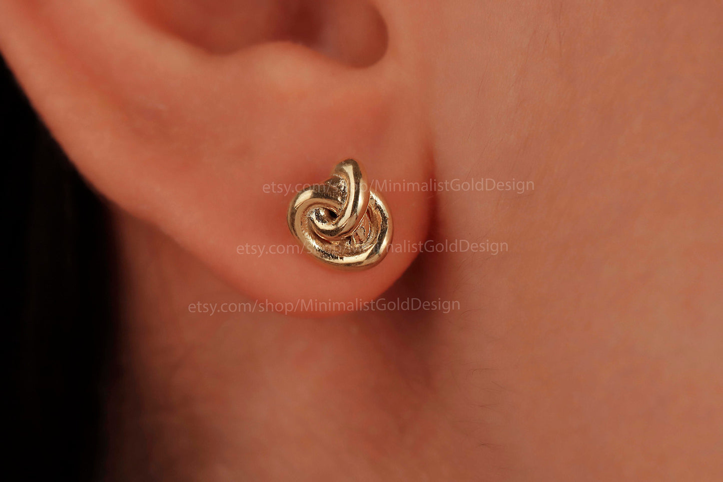 Love Knot Earrings • Minimalist Small Dainty Stud Jewelry in Gold, Rose and Sterling Silver • Gifts for Her • Bridesmaid Gifts