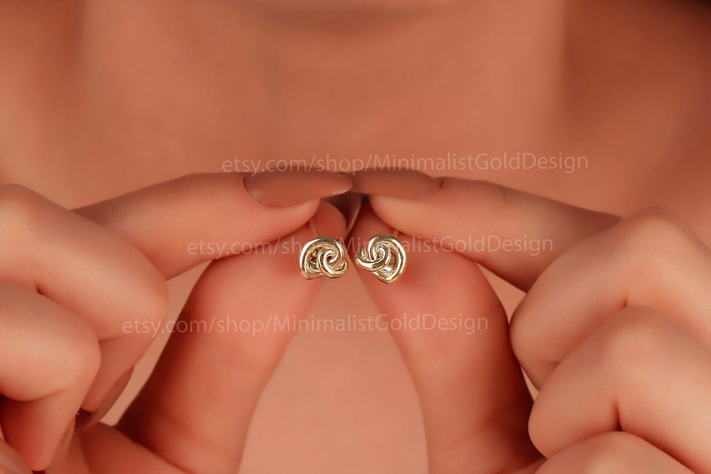 Love Knot Earrings • Minimalist Small Dainty Stud Jewelry in Gold, Rose and Sterling Silver • Gifts for Her • Bridesmaid Gifts