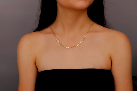 Multiple Name Necklace Gold, 2 3 Names  Necklace, Personalized Dainty Name Necklace, Family Name Necklace Silver, New Mother Jewelry Gifts - silvergoldandrose