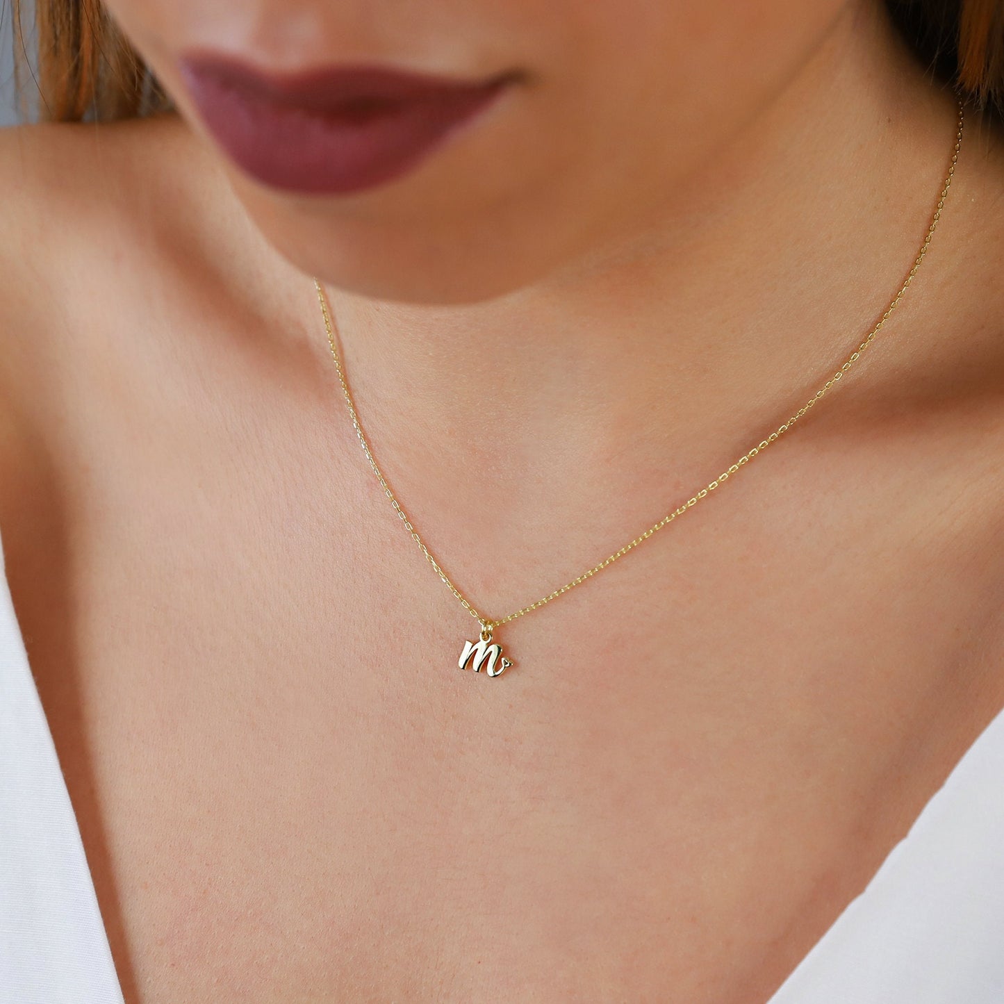 Tiny Special Initial Necklace with Delicate Heart Symbol, Custom Pendant Initial Necklace • Dainty Choker Letter Necklace in Sterling Silver - silvergoldandrose