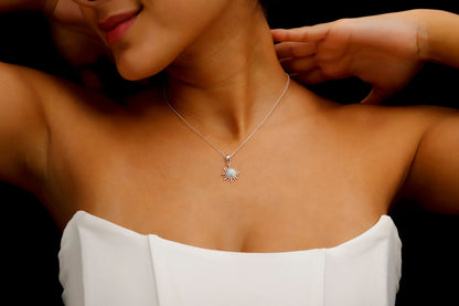 Elegant White Opal Sun Necklace silvergoldandrose | Perfect Design Sunshine Pendant | Celestial Jewelry in Silver, Gold And Rose - 