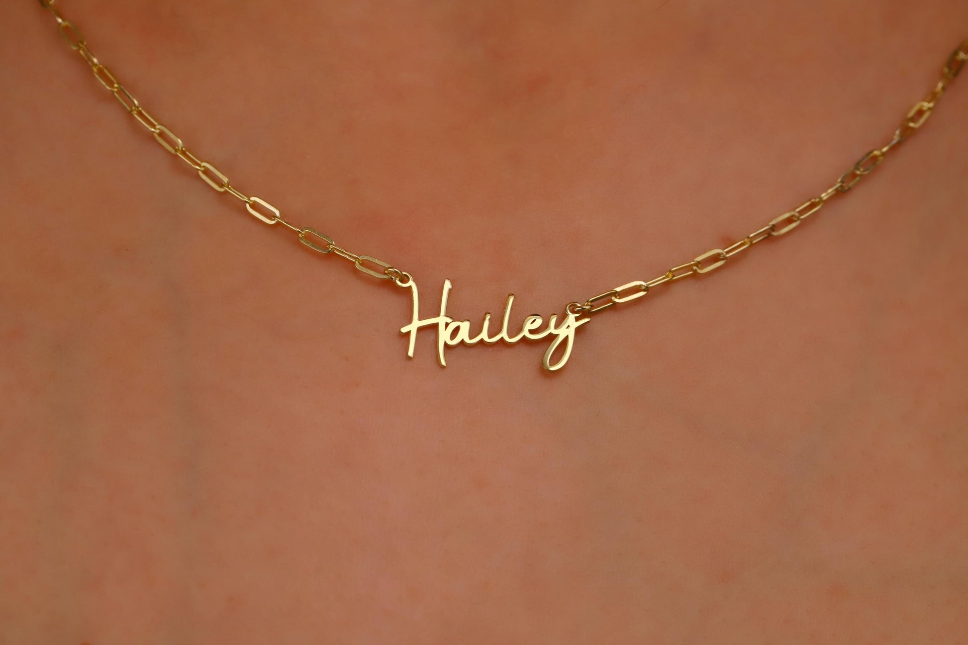 Signature Name Necklace, Link Chain Name Necklace, Dainty Personalized Dainty Name Necklace, Name Necklace Silver, Name Necklace Gold - silvergoldandrose