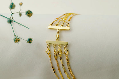 Elysian Elegance Layered Necklace - Stunning Sterling Silver with Gold & Rose Gold Detangler Clasp