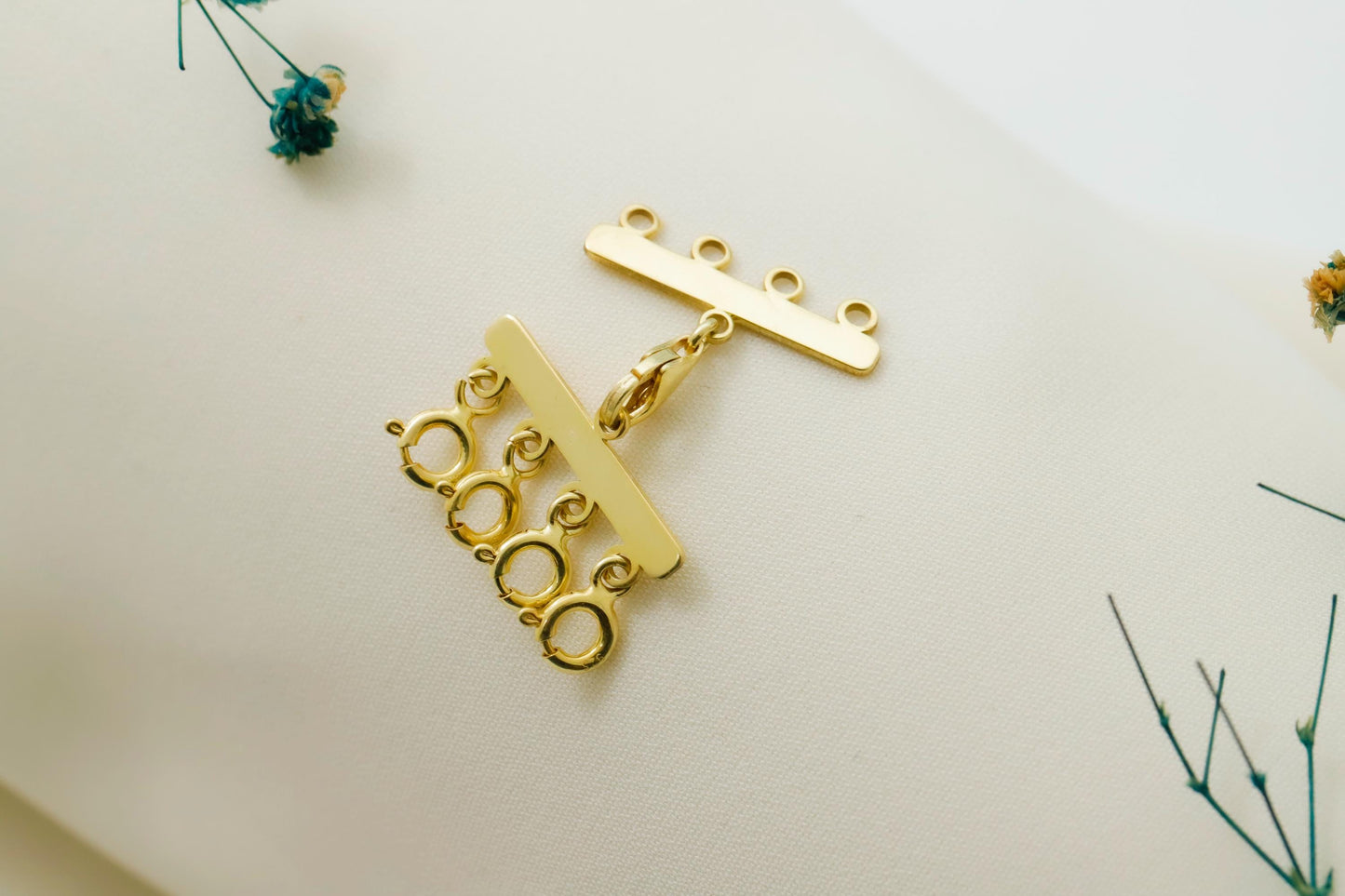 Elysian Elegance Layered Necklace - Stunning Sterling Silver with Gold & Rose Gold Detangler Clasp