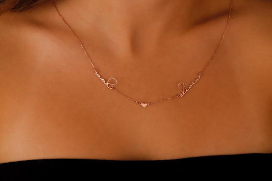 Personalized Two-Name Necklace: Sterling Silver Couple Jewelry
