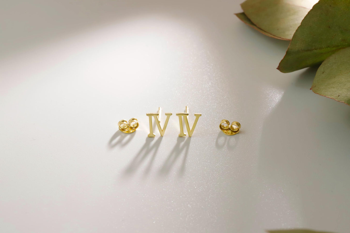 Roman Numeral Earrings in Sterling Silver and Gold, Personalized Minimalist Number Stud Earrings, Dainty Earrings, Perfect Gifts