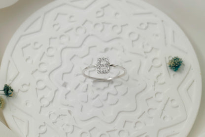 CZ Diamond Initial Ring | Personalized Sterling Silver Jewelry