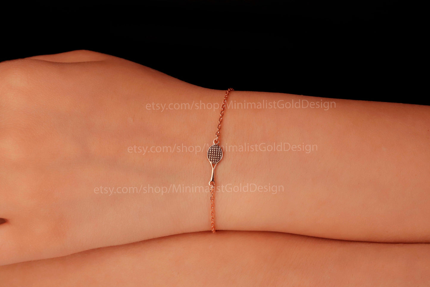 Tennis Spirit Minimalist Racket Charm Bracelet