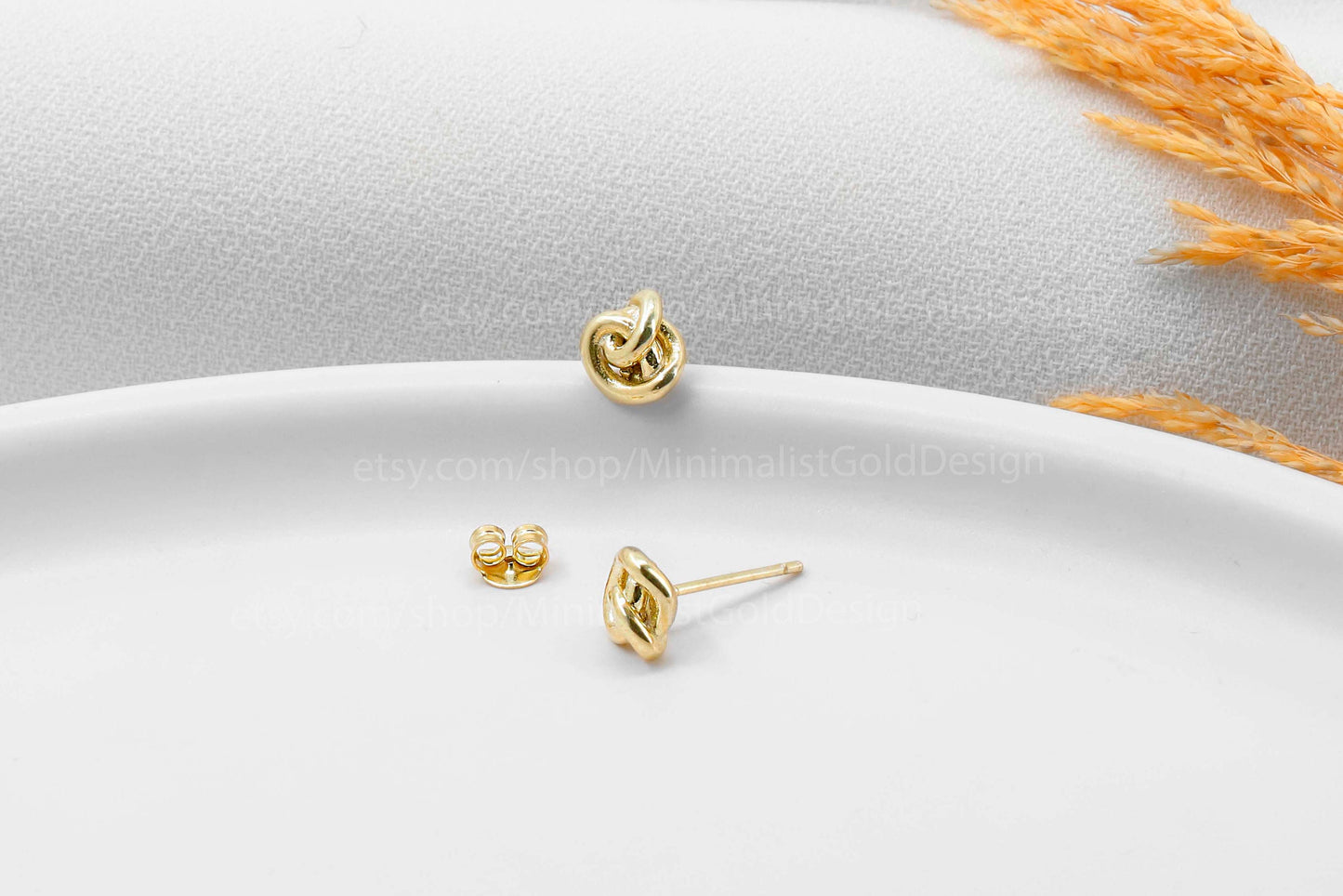 Love Knot Earrings • Minimalist Small Dainty Stud Jewelry in Gold, Rose and Sterling Silver • Gifts for Her • Bridesmaid Gifts