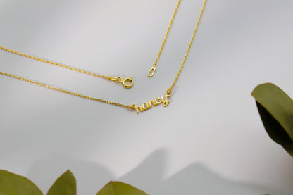 10K Gold Name Necklace, 8K Gold Personalized Dainty Name Necklace, 14K Real Gold Name Necklace, Name Necklace Gold - silvergoldandrose