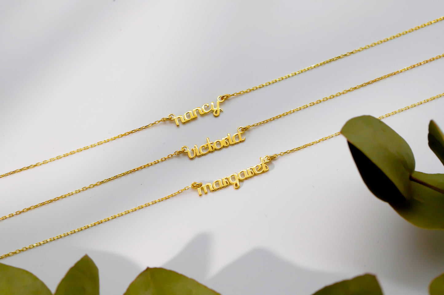 10K Gold Name Necklace, 8K Gold Personalized Dainty Name Necklace, 14K Real Gold Name Necklace, Name Necklace Gold - silvergoldandrose