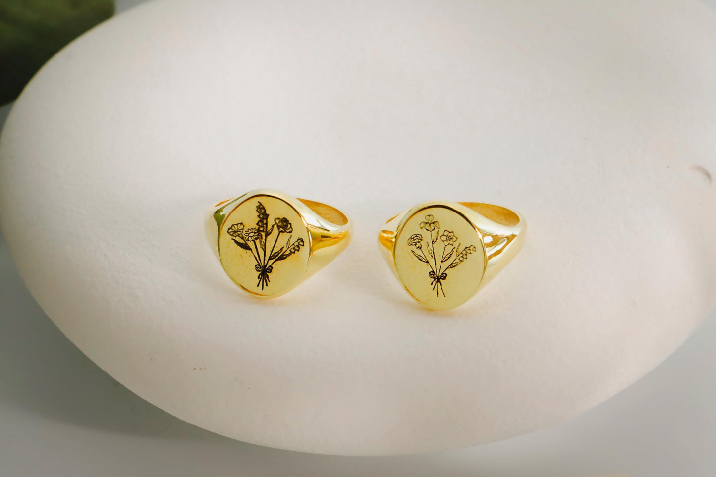 Sterling Silver Birth Flower Bouquet Ring: Personalized Floral Jewelry