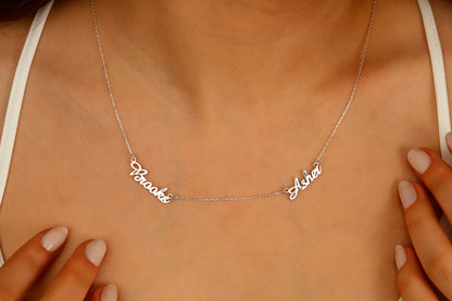 Custom Gold Name Plate Choker Necklace | Personalized Baby Name Jewelry | Dainty Handmade Gifts for Mom