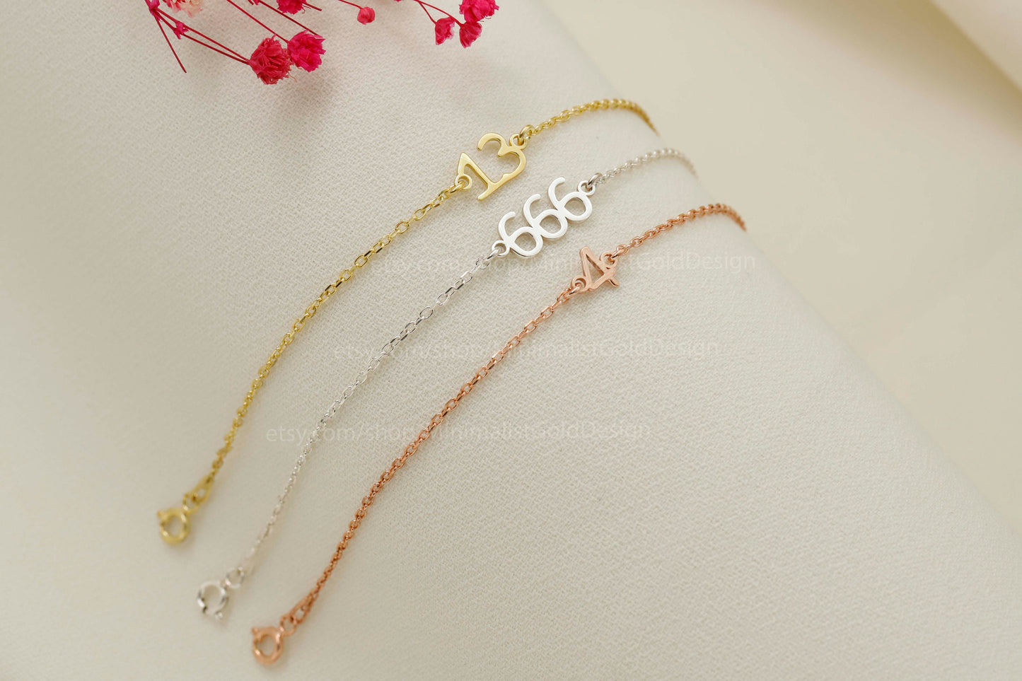 Angel Number Bracelet in Sterling Silver and Gold, Special Number Bracelets, 14K Rose Gold Filled Unique Jewelry Gifts