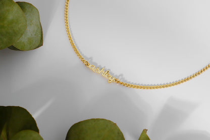 Gleam Jewelry Personalized Name Necklace with Elegant Curb Chain