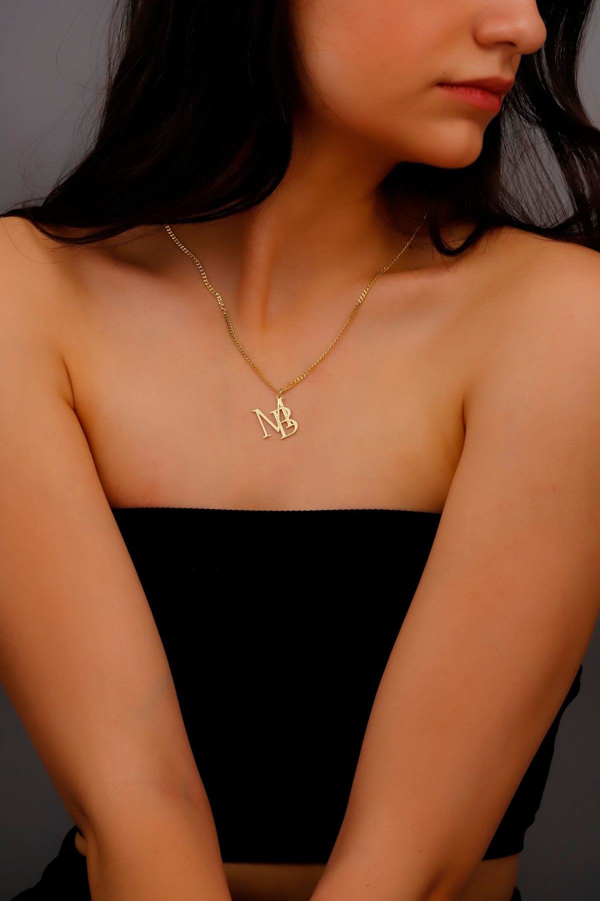 Gold Interlocking Two Initials Necklace, Custom Design Special Two Initials Necklace Gifts, Customized Two Letter Necklace Gift