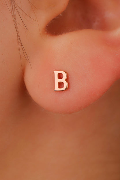 Silver and Stone Initial Stud Earrings – Dazzling Personalized Letter Jewelry
