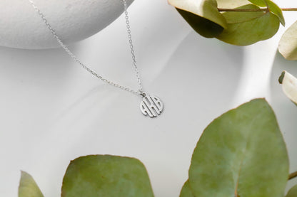 Personalized Dainty Silver Monogram Necklace