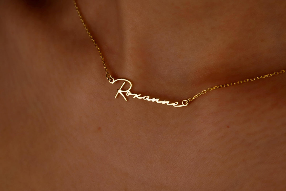 Custom Handwriting Name Necklace by SilverGoldandRose | 14K Gold Vermeil Personalized Jewelry for a Unique Touch