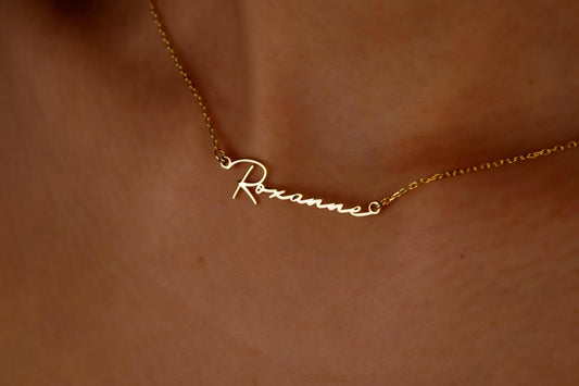 Custom Handwriting Name Necklace by SilverGoldandRose | 14K Gold Vermeil Personalized Jewelry for a Unique Touch