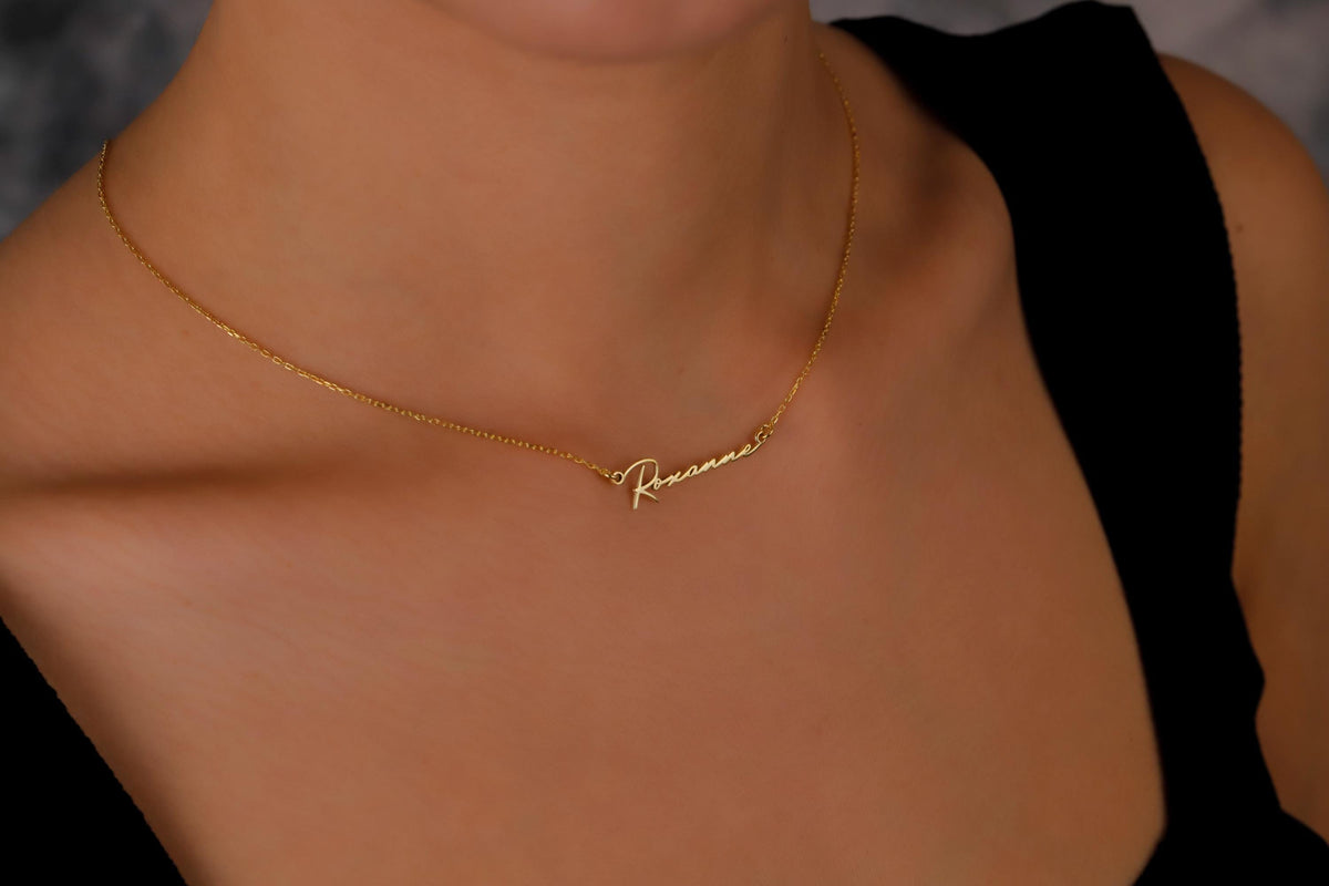 Custom Handwriting Name Necklace by SilverGoldandRose | 14K Gold Vermeil Personalized Jewelry for a Unique Touch
