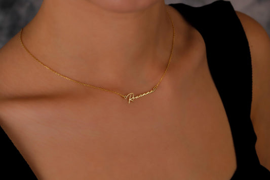 Custom Handwriting Name Necklace by SilverGoldandRose | 14K Gold Vermeil Personalized Jewelry for a Unique Touch