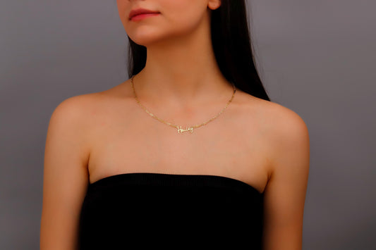 Gold & Silver Personalized Name Necklace | Dainty Stacking & Layered Design with Link Chain