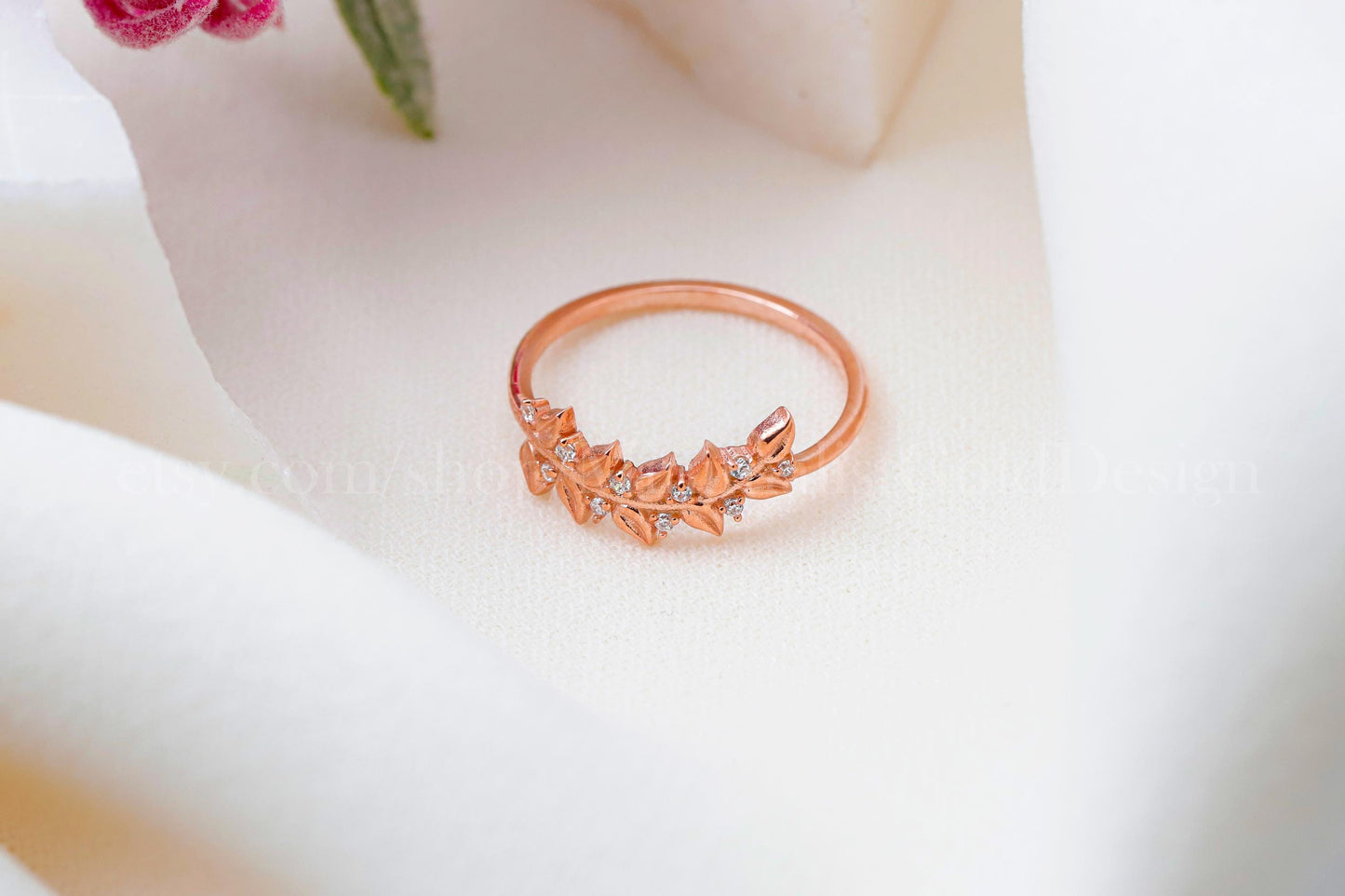 Olive Luxe Olive Leaf Ring - 18K Gold Filled with Sparkling Pave CZ - Perfect Gift for Her on Mother's Day & Valentine's Day