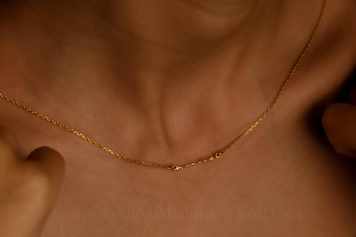 Dainty Name Necklace, 18K Gold Filled Tiny Name Necklace, Custom Layering Necklace, Minimalist Name Necklace, Name Jewelry, Gift For Mother