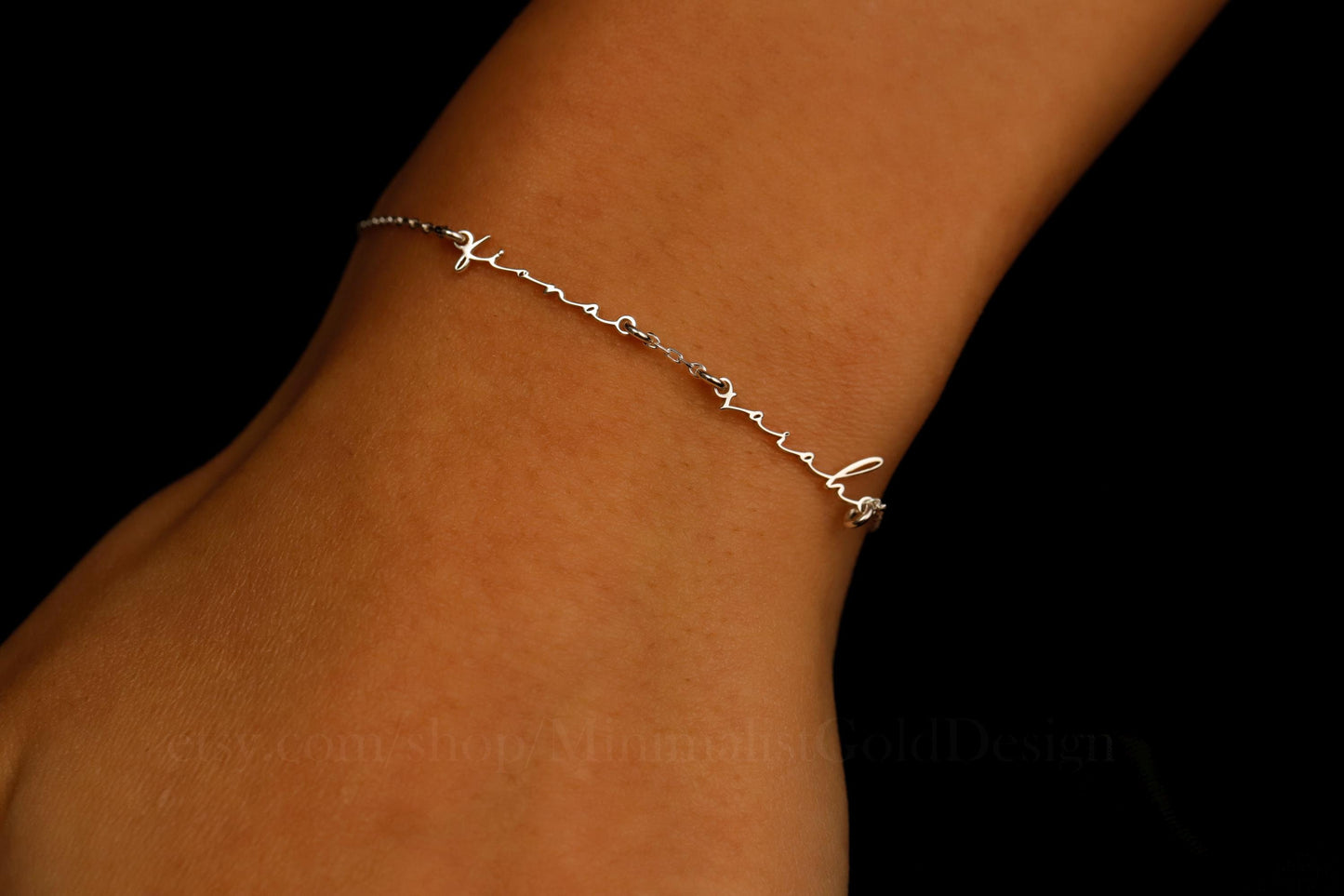 Tiny Two Gold Name Bracelet - Personalized Family Jewelry, Custom Dainty Layering Gift for Mom