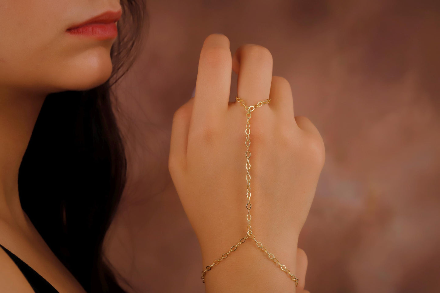 Hand chain bracelet gold • Hand chain bracelet silver Bracelet • Finger Chain Bracelet