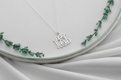 Vine Monogram Necklace: Personalized Initial Jewelry
