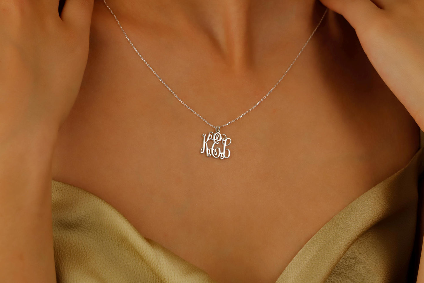 Gold Monogram Necklace • Personalized Initial Necklace • Personalized Letter Jewelry • Personalized Gift • Letter Necklace
