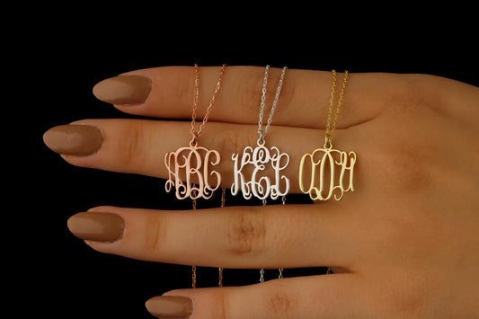 Vine Monogram Necklace: Personalized Initial Jewelry