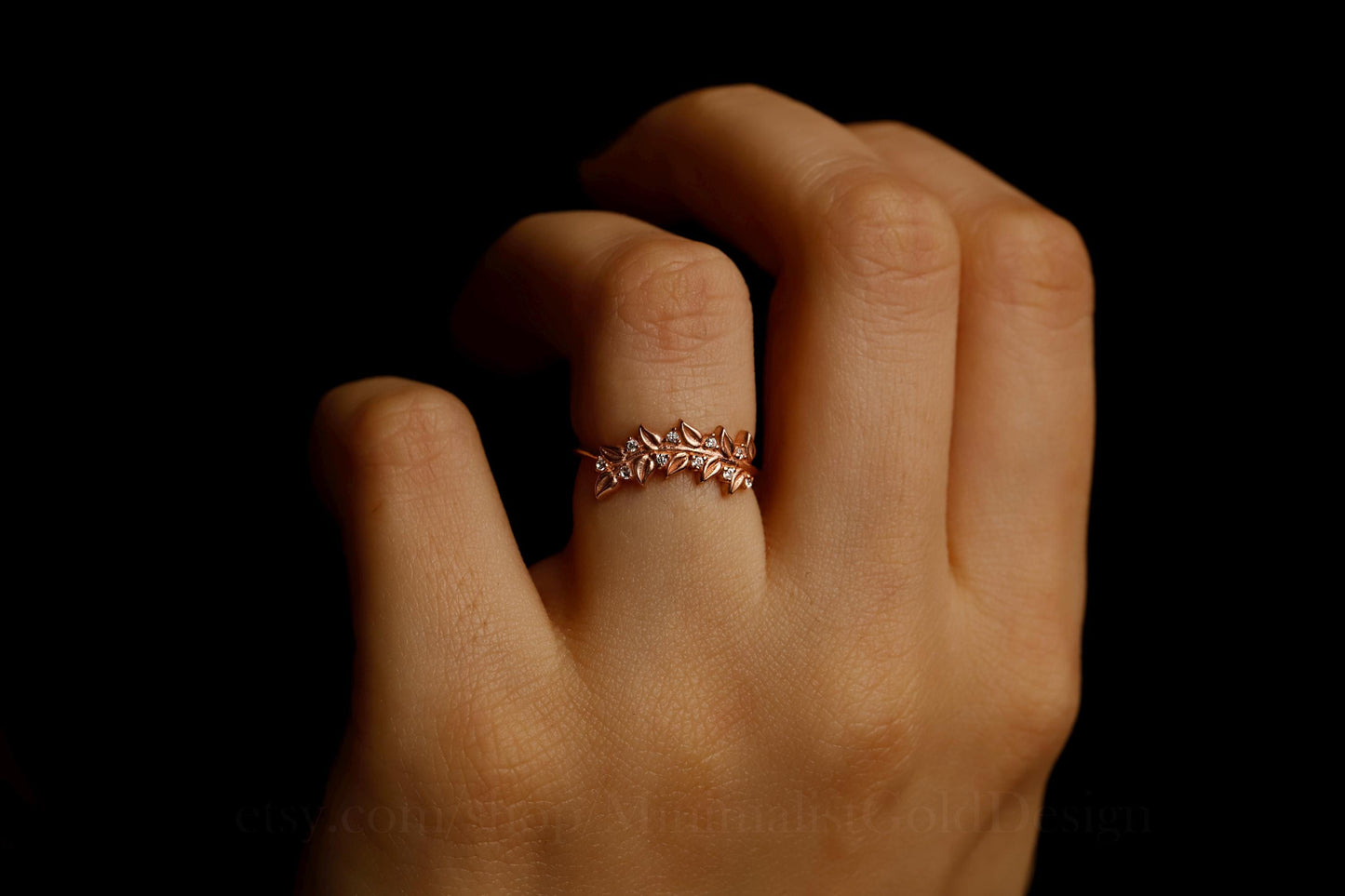 Olive Luxe Olive Leaf Ring - 18K Gold Filled with Sparkling Pave CZ - Perfect Gift for Her on Mother's Day & Valentine's Day