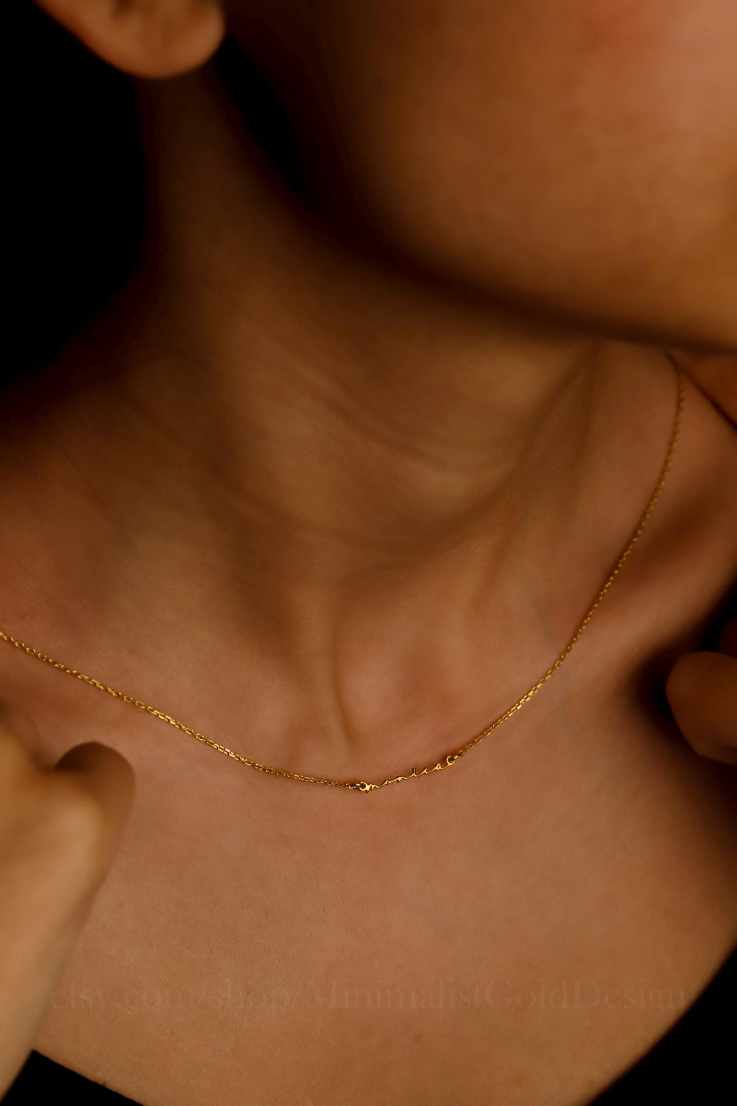 Dainty Name Necklace, 18K Gold Filled Tiny Name Necklace, Custom Layering Necklace, Minimalist Name Necklace, Name Jewelry, Gift For Mother