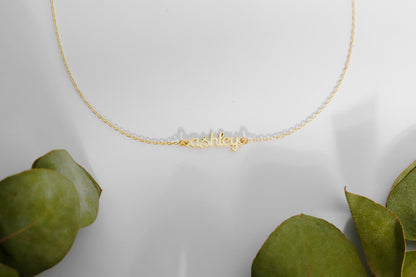Sterling Silver Personalized Name Necklace: Gold or Silver